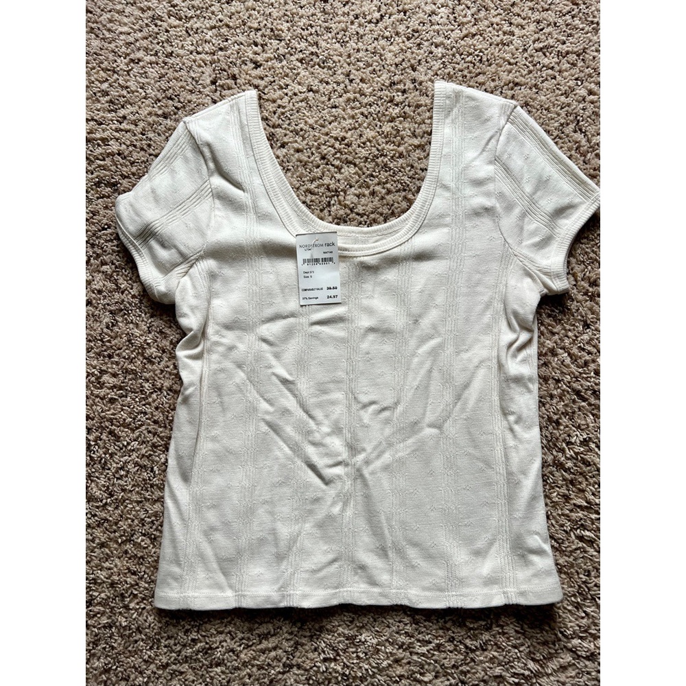 Madewell Off-White Slightly Cropped Shirt